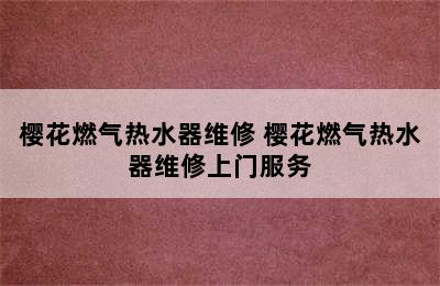 樱花燃气热水器维修 樱花燃气热水器维修上门服务